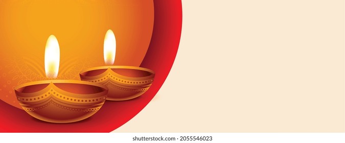 happy diwali celebration banner with text space