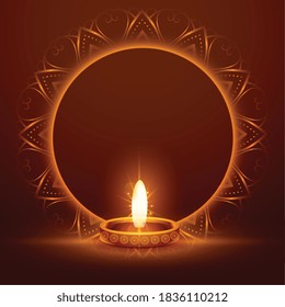 happy diwali celebration card with text space