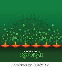 happy diwali celebration eco green background concept