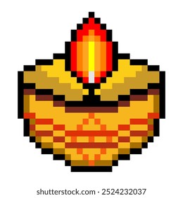 Feliz celebração de diwali no estilo de arte pixel