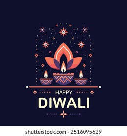 Imagen de Vector del cartel de la celebración de Diwali feliz