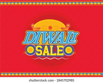 Happy Diwali Celebration Diwali Sale
Offer Poster Design With Illuminated Oil Lamps (Diya) On Background