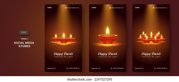 Happy Diwali Celebration Social Media Stories Template