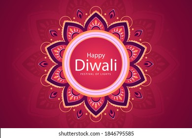 Happy Diwali Celebration Template Design Vector