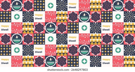 Happy Diwali celebration tile design.