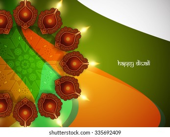 Happy Diwali colorful vector greeting card.