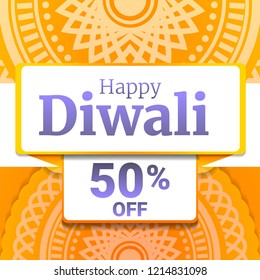 Happy diwali concept background. Cartoon illustration of happy diwali vector concept background for web design