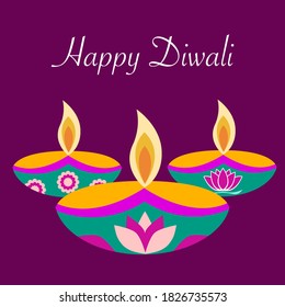 Happy Diwali Konzept Vektorgrafik. Festival des Lichts.