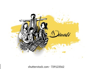 Happy Diwali creative background for Diwali festival. Vector illustration
