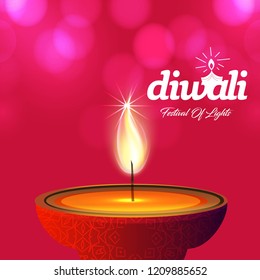 Happy diwali creative design with red background and typography