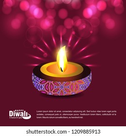 Happy diwali creative design with red background and typography