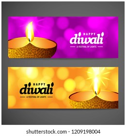Happy diwali with creative design and typography vector