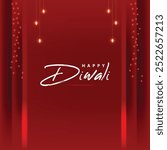 Happy Diwali Creative, festive banner design red color