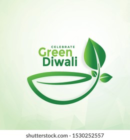 happy diwali creative green eco diya design background