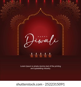 Happy Diwali Creative Post with dark royal background