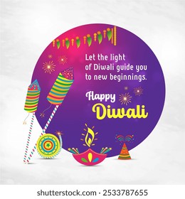 Happy Diwali. Creative Social Media Greetings Template Vector Design Layered. Deepawali, Indian Festival background. Wishes Post