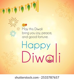 Happy Diwali. Creative Social Media Greetings Template Vector Design Layered. Deepawali, Indian Festival background. Wishes Post