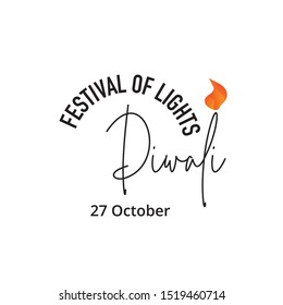 Happy Diwali Creative Typography Design elements