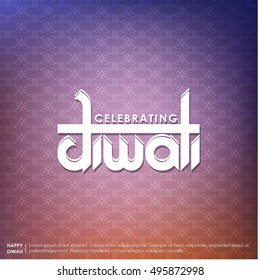 happy diwali creative typography on abstract background