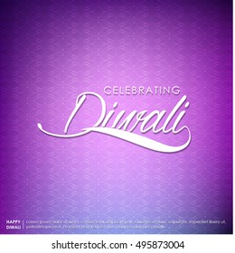 happy diwali creative typography on abstract background