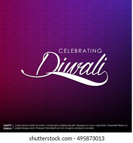 happy diwali creative typography on abstract background