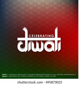 happy diwali creative typography on abstract background