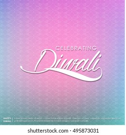 happy diwali creative typography on abstract background
