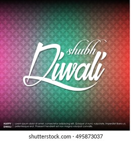 happy diwali creative typography on abstract background