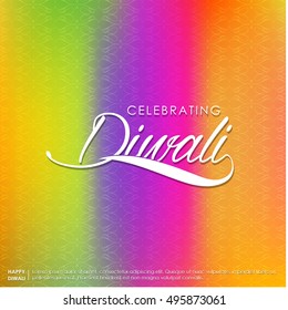 happy diwali creative typography on abstract background