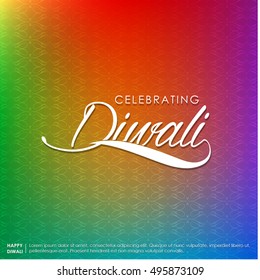 happy diwali creative typography on abstract background