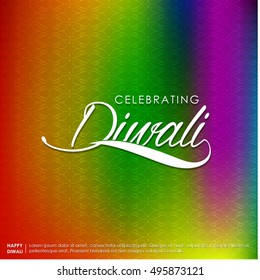 happy diwali creative typography on abstract background