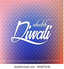 happy diwali creative typography on abstract background