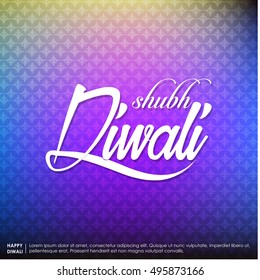 happy diwali creative typography on abstract background