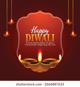 Happy diwali creative vector illustration