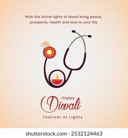 Feliz Diwali Criativo Desejos Diwali Para Cuidados De Saúde E Médicos Moderno Diwali Saudações