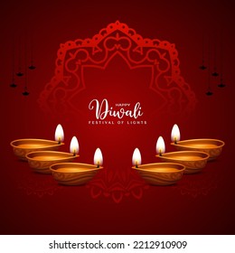 Happy Diwali cultural festival elegant greeting background design vector