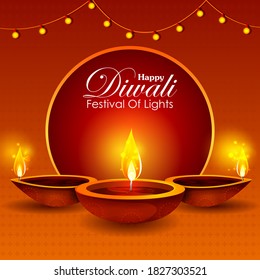 Happy Diwali Diya Oil Lamp Festival Stock Vector (Royalty Free) 1189712392