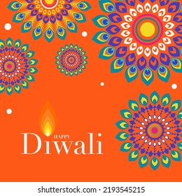 Happy Diwali, Deepavali or Dipavali the Indian festival Celebration flat design.