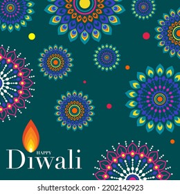 Happy Diwali, Deepavali or Dipavali the Indian festival Celebration flat design.