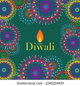 Happy Diwali, Deepavali or Dipavali the Indian festival Celebration flat design.