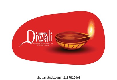 Happy Diwali design with Diya oil lamp elements, indian festive, bokeh sparkling effect, background for Diwali Festival celebration.