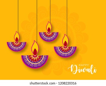 Happy Diwali design. Vector Illustration.
