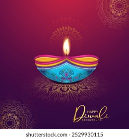 Feliz diwali diya hindu festival de luces de fondo de tarjeta