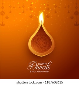 Happy diwali diya oil lamp festival background