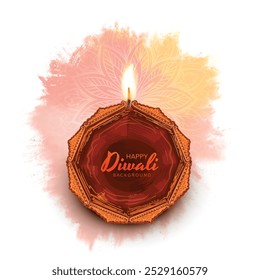 Happy diwali diya oil lamp festival card background