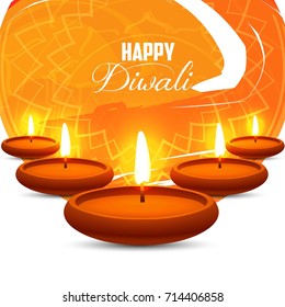 happy diwali diya oil lamp design