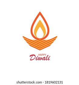 Happy Diwali with diya ,Vector illustration.