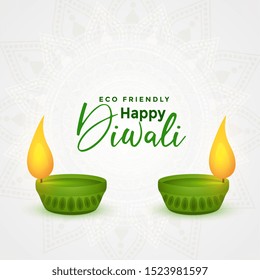 happy diwali eco friendly festival diya concept background