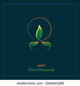 happy diwali with eco friendly illustration design