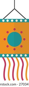 Fröhliches Diwali Element mit flachem Cartoon Design. Vektorgrafik